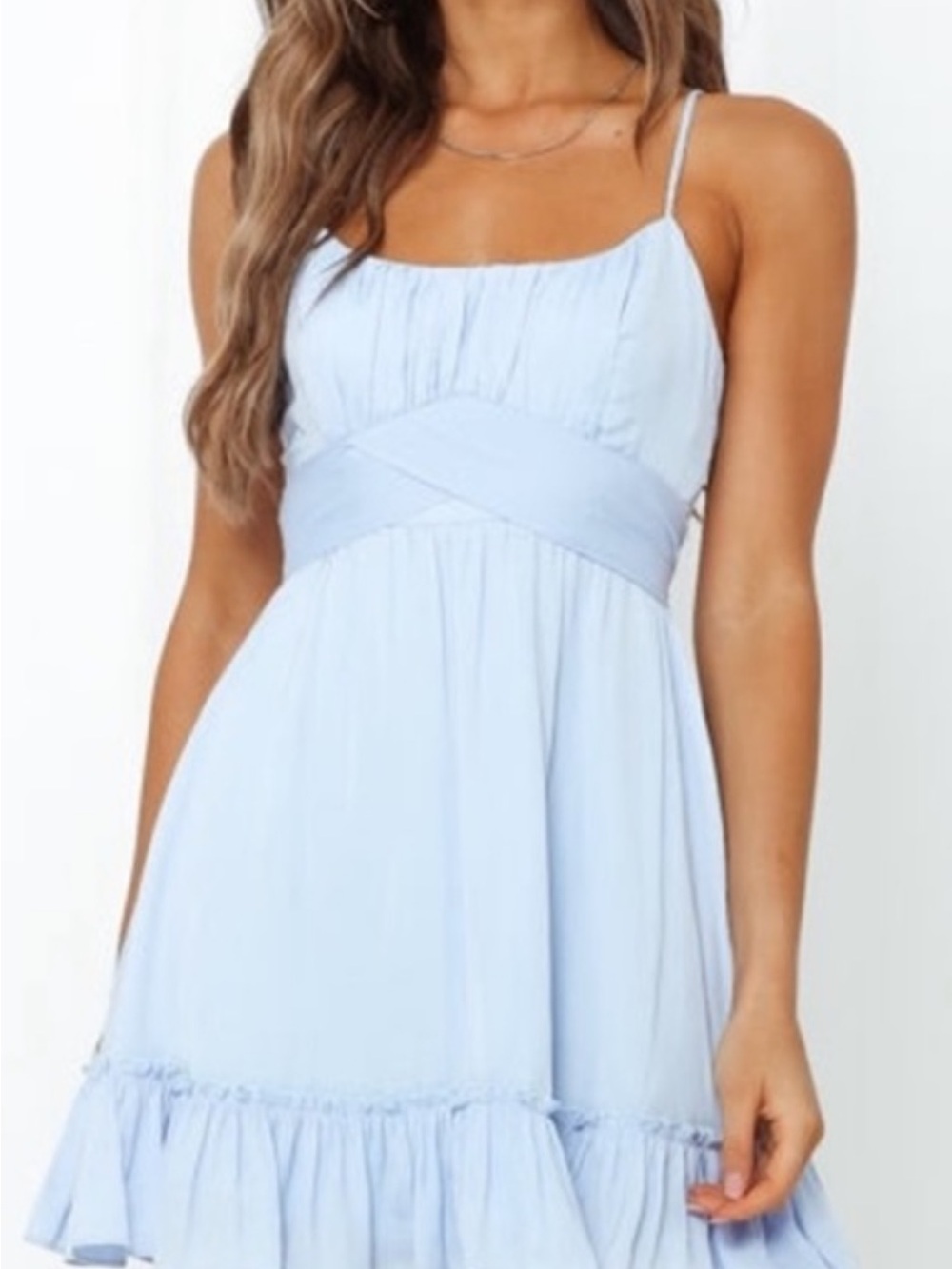 Saints + Secrets Steel blue mini dress. Medium
